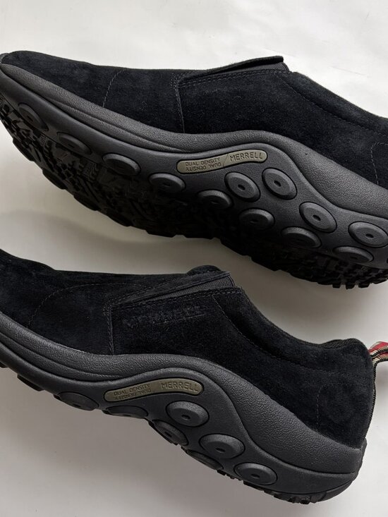 Merrell Men\'s Jungle Moccasins Black Suede US 12 Leather Shoes